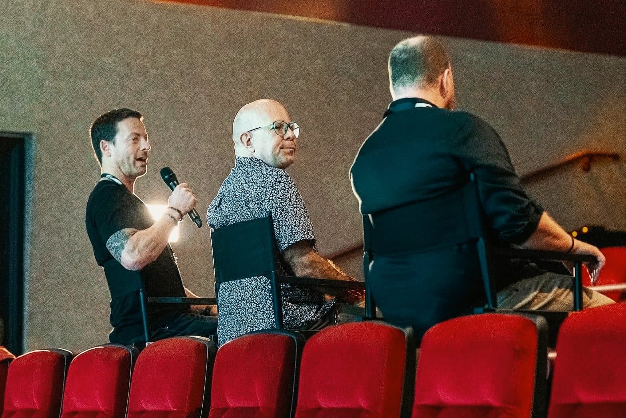 Corey Holtgard speaking on the AI in Filmmaking panel at the Gasparilla International Film Festival 2026.