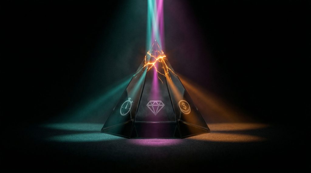 Fusion Media AI breaking the traditional production triangle of Fast Cheap and Good by using The Fusion Core to deliver all three simultaneously